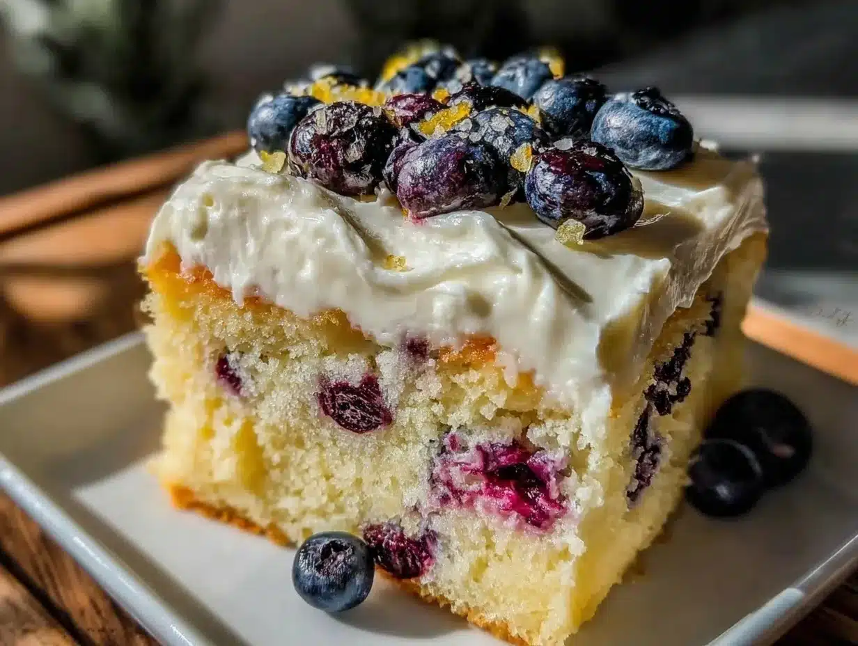 lemon blueberry poke cake preparation steps
