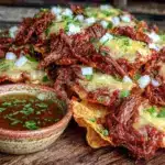 loaded nachos with birria beef - featured image