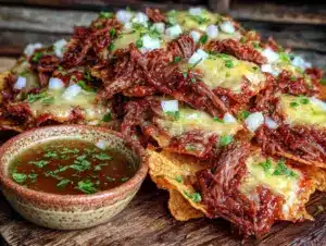 loaded nachos with birria beef - featured image