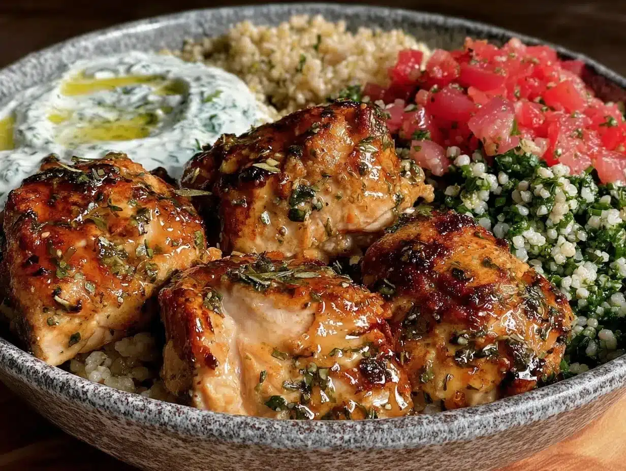 Mediterranean chicken bowls preparation steps