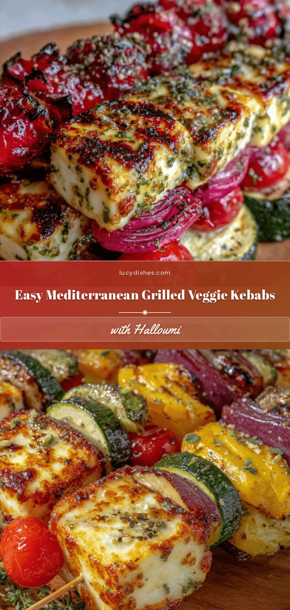 Mediterranean grilled veggie kebabs with halloumi recipe