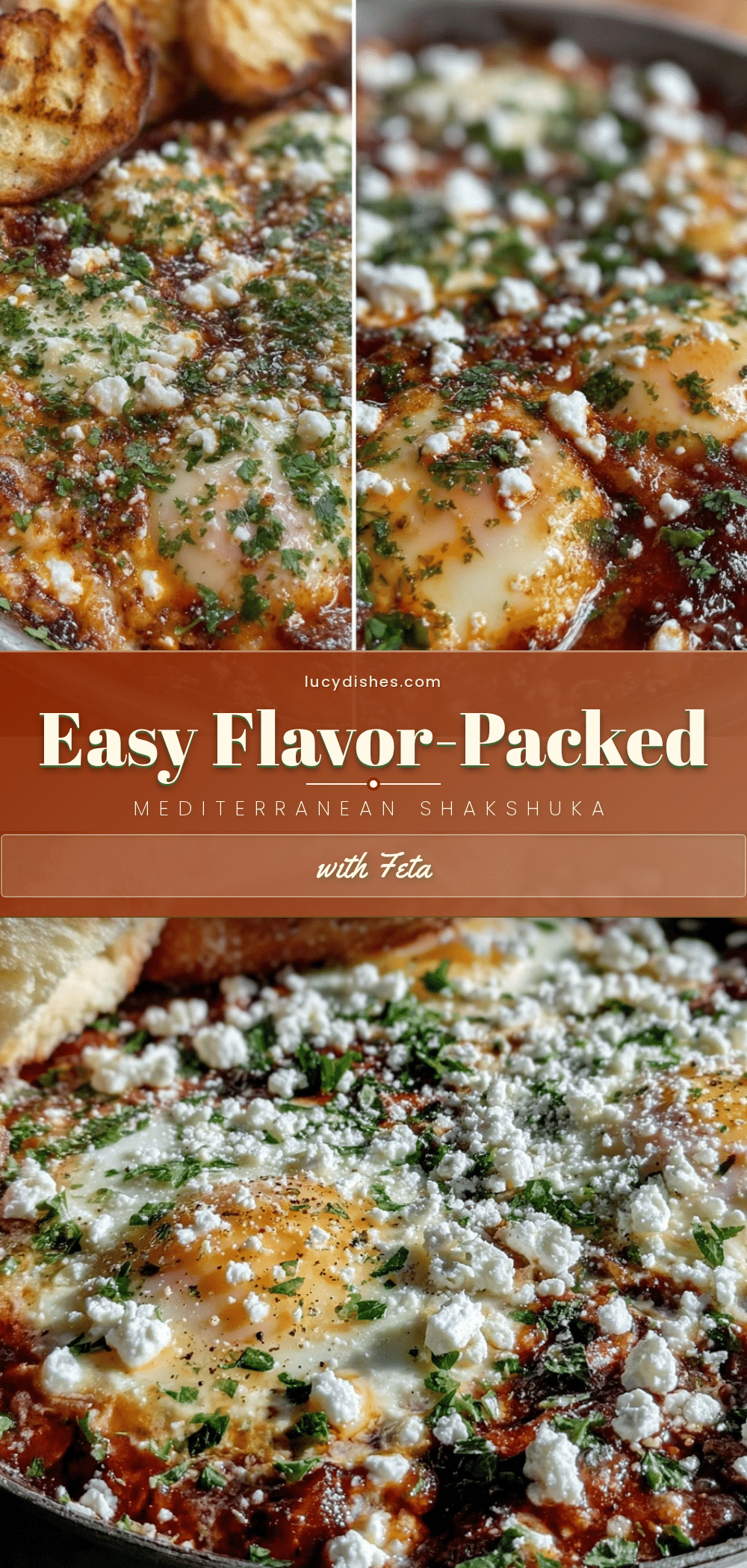 Mediterranean shakshuka with feta cheese recipe