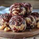 no bake chocolate peanut butter protein balls - featured image