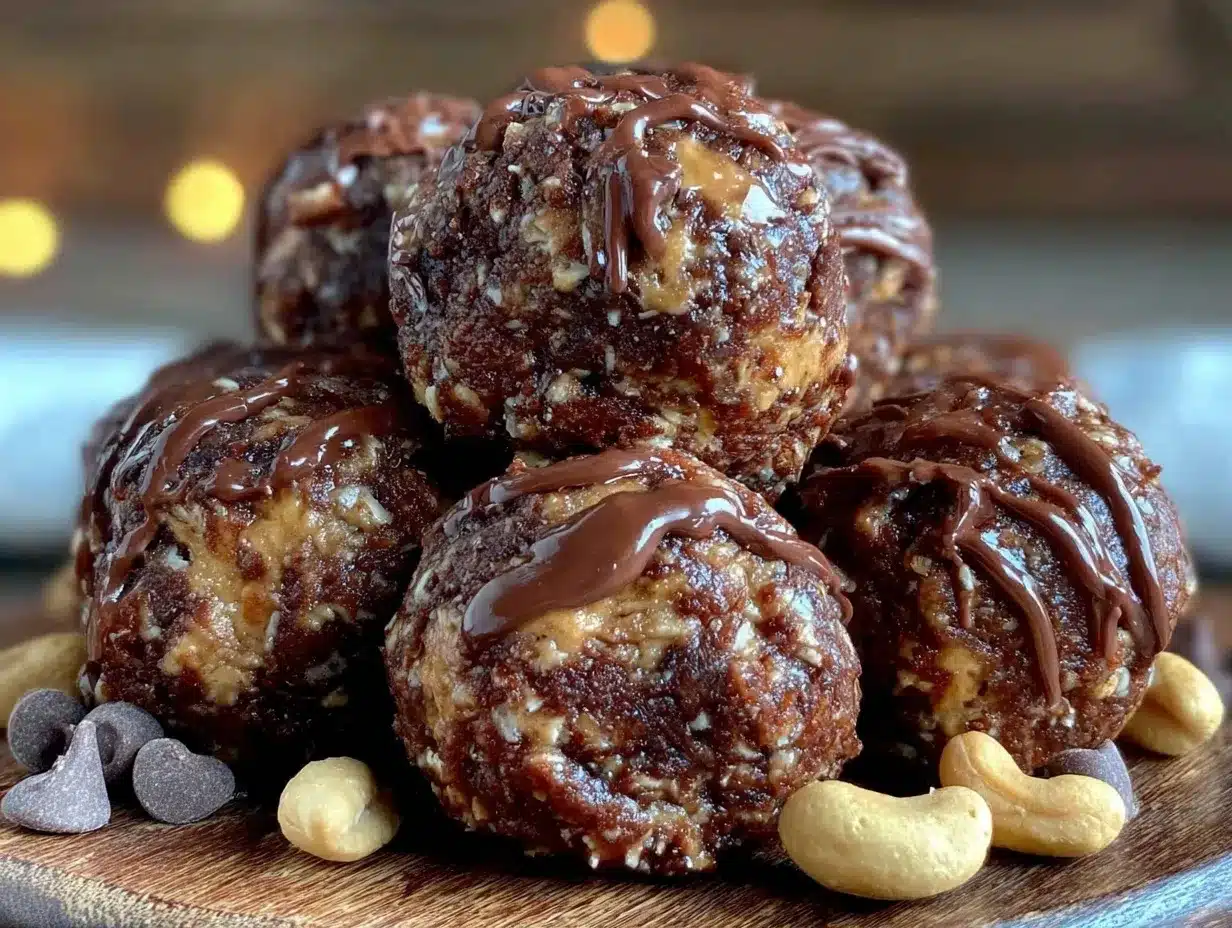 no bake chocolate peanut butter protein balls preparation steps