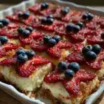 patriotic strawberry cheesecake bars - featured image