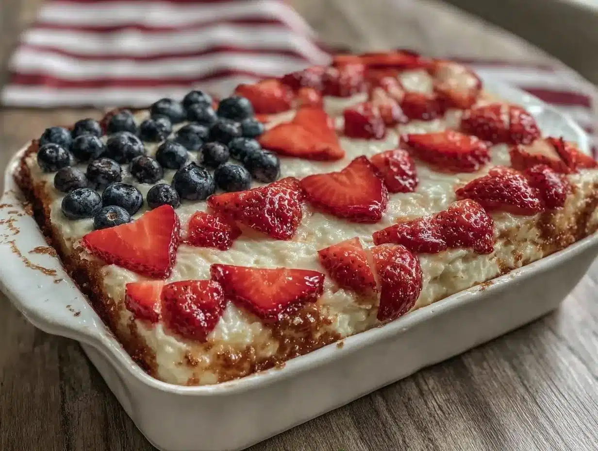 patriotic strawberry cheesecake bars preparation steps
