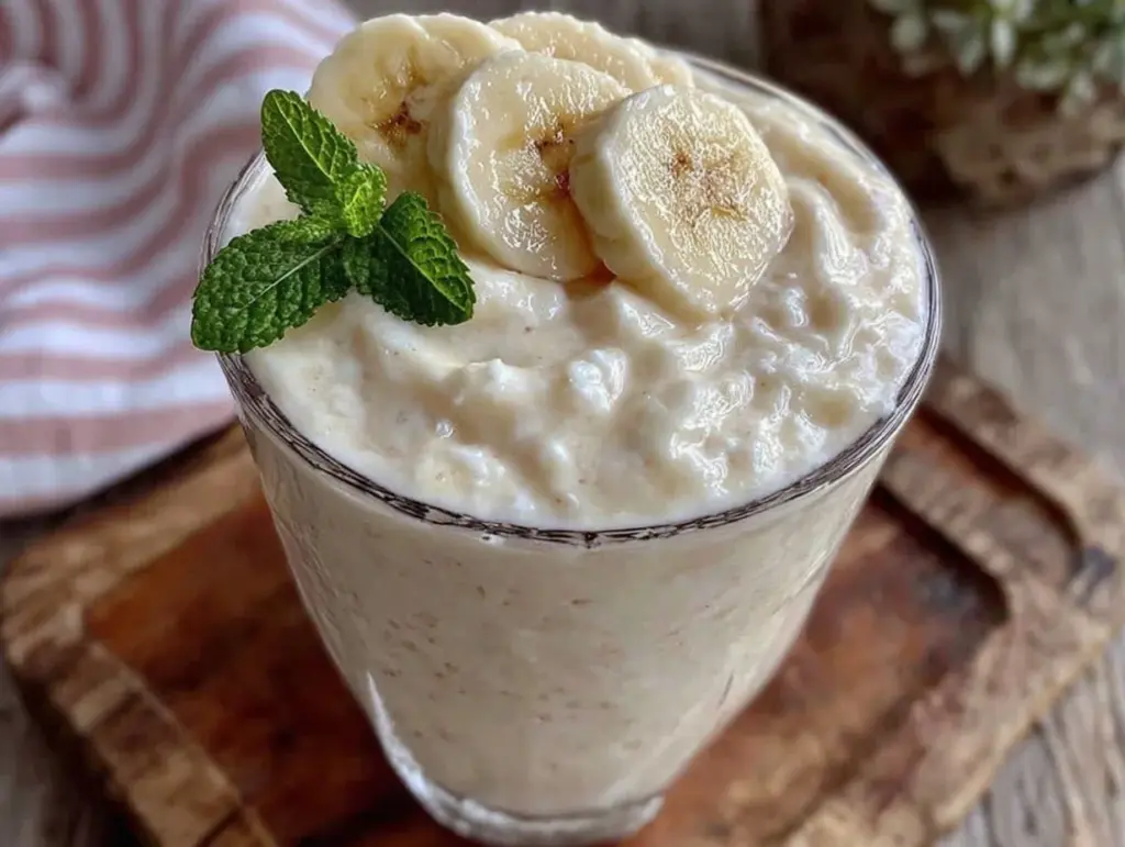 protein smoothie with greek yogurt and banana - featured image