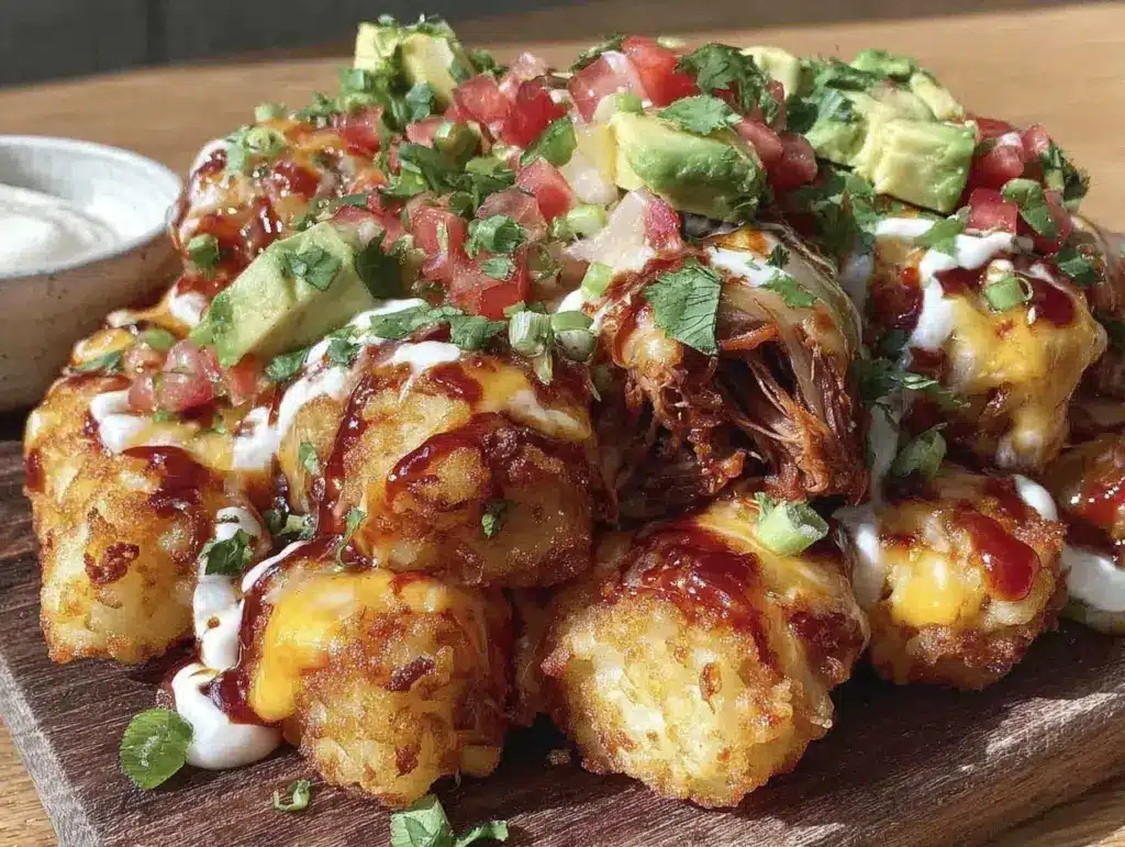 pulled pork tater tot nachos - featured image
