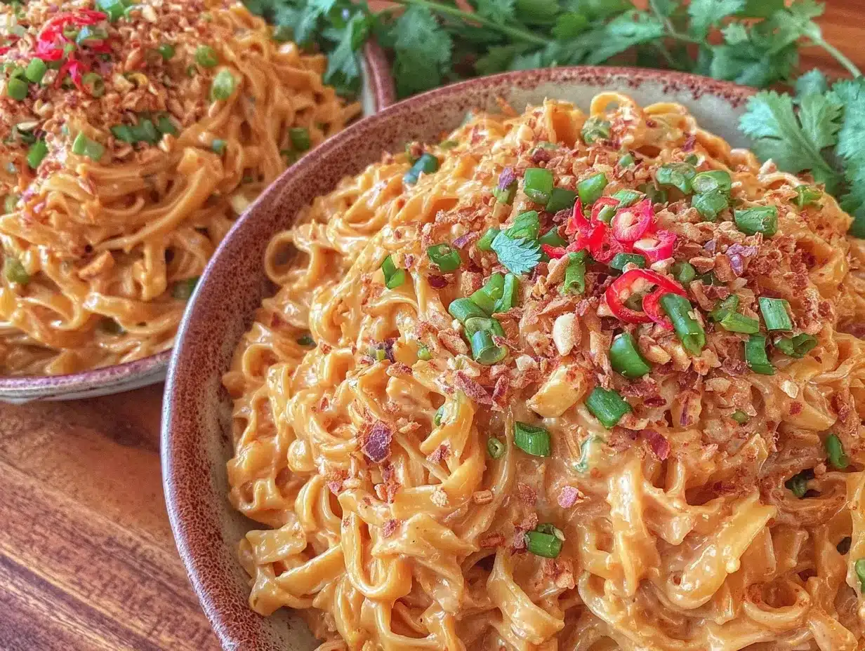 Quick Creamy Thai Peanut Noodles preparation steps