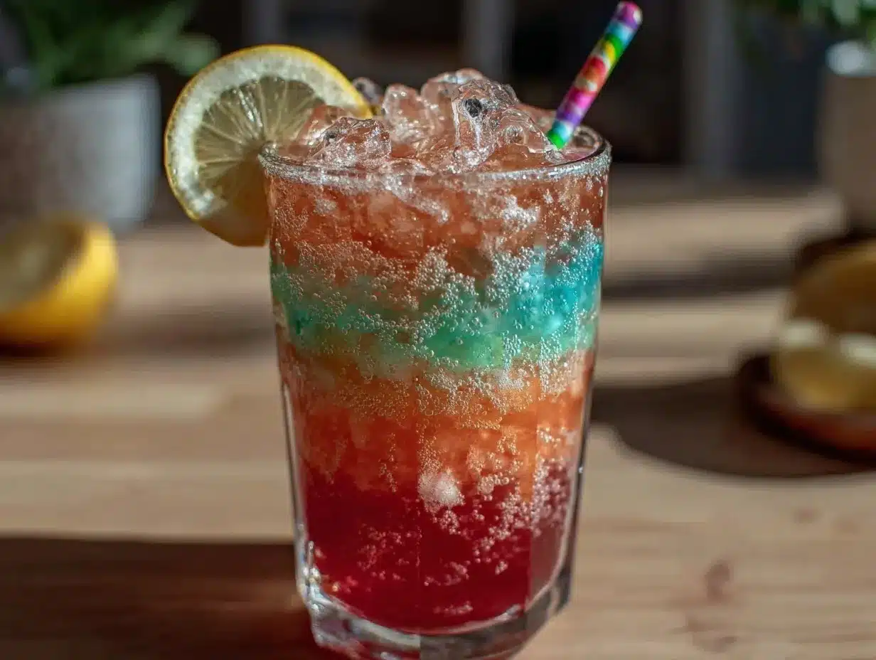 rainbow lemonade drink recipe for kids preparation steps