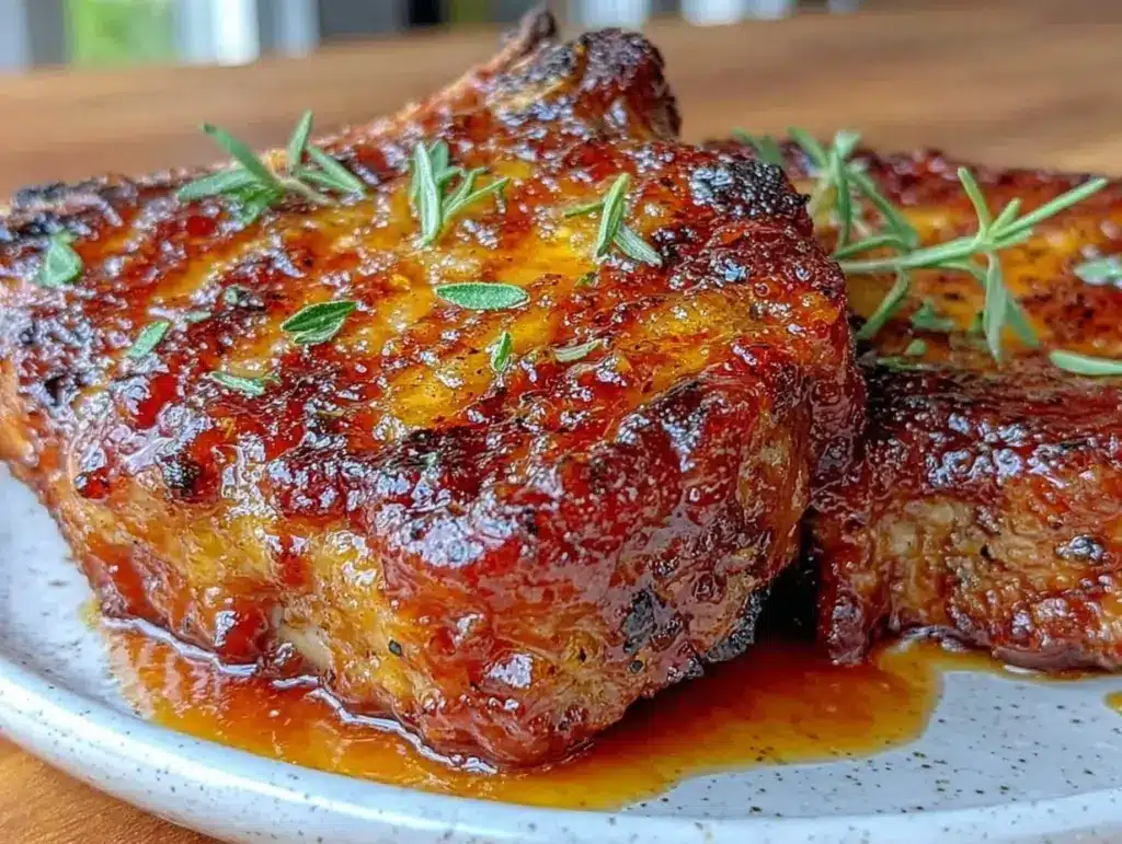 reverse sear bone-in pork chops - featured image