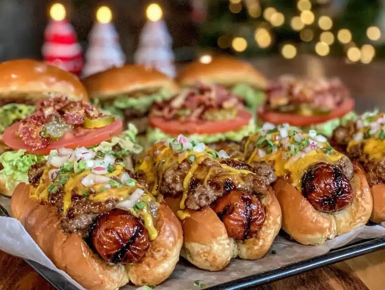 sheet pan hot dogs and burgers preparation steps