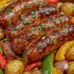 sheet pan sausage and peppers - featured image