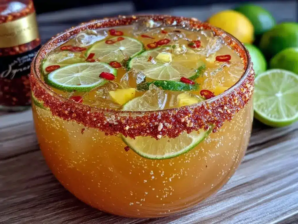 spicy margarita punch bowl - featured image