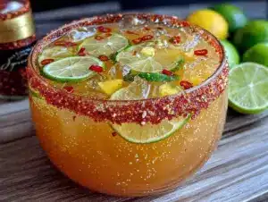 spicy margarita punch bowl - featured image