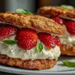 strawberry basil sandwich cookies - featured image