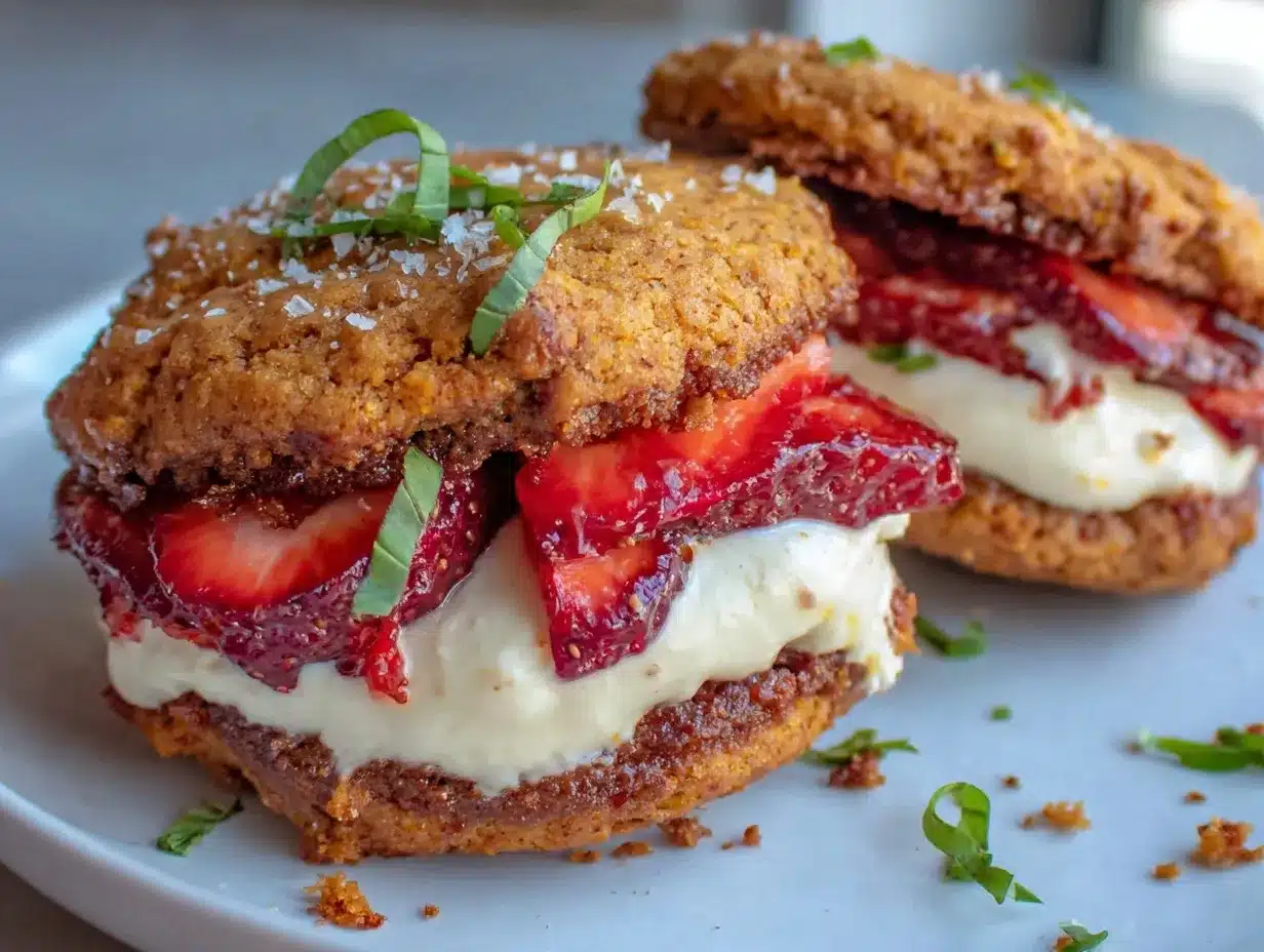 strawberry basil sandwich cookies preparation steps