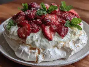 strawberry pavlova recipe - featured image