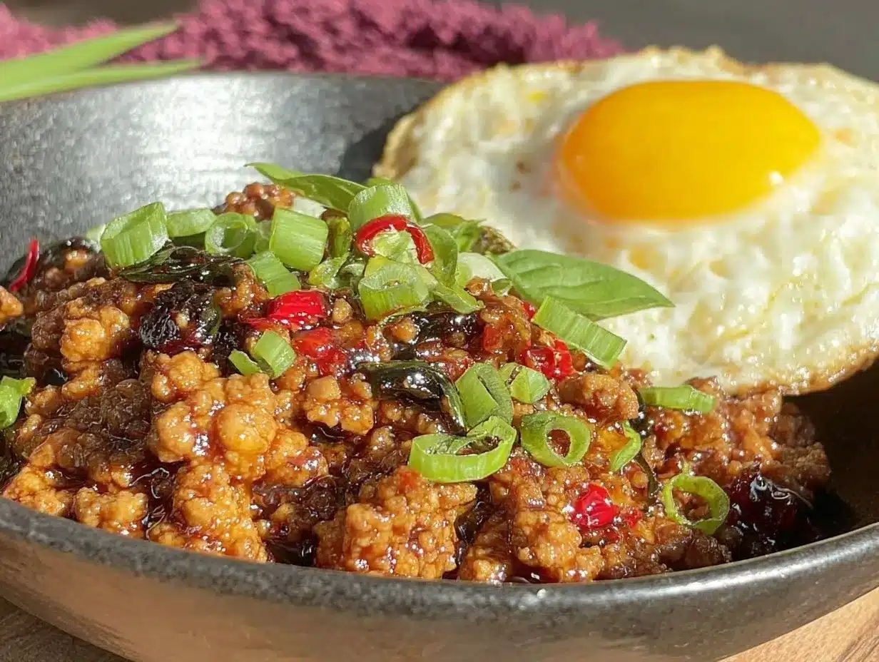 thai basil chicken pad krapow gai preparation steps