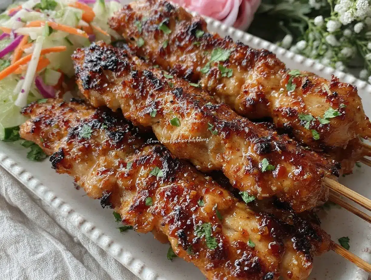 thai peanut chicken satay skewers preparation steps