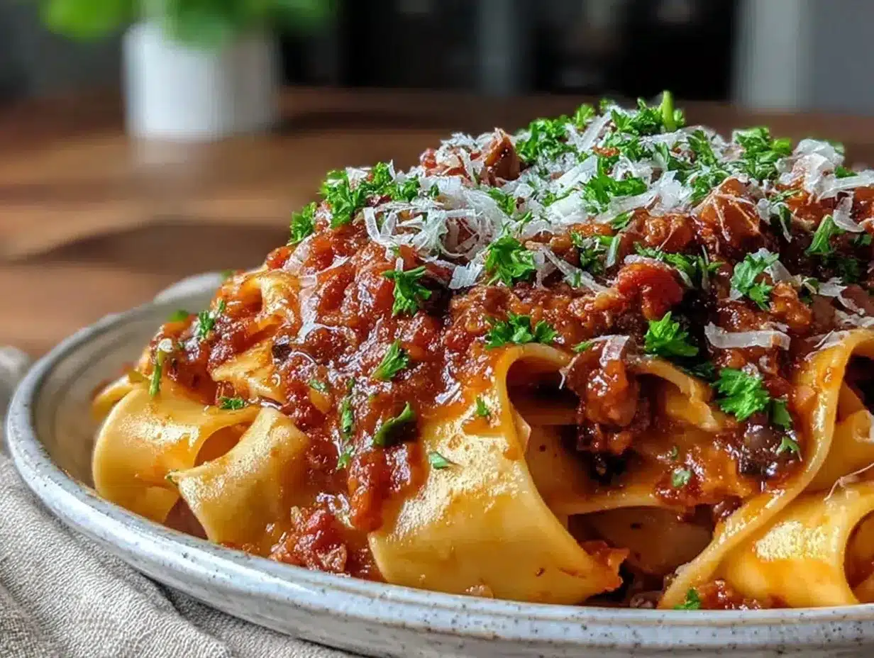 vegan lentil mushroom bolognese preparation steps
