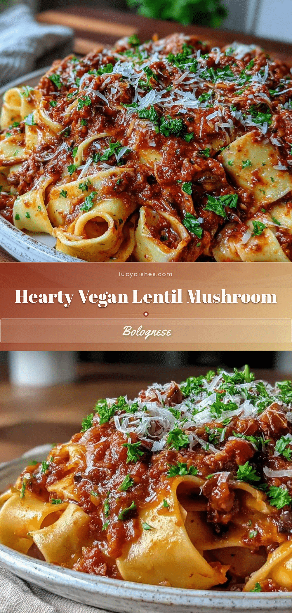 vegan lentil mushroom bolognese recipe