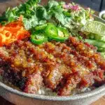 vietnamese lemongrass pork banh mi bowl - featured image
