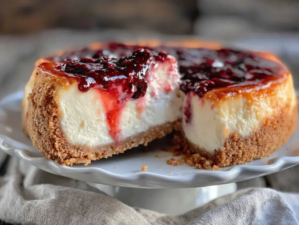 white chocolate raspberry cheesecake - featured image