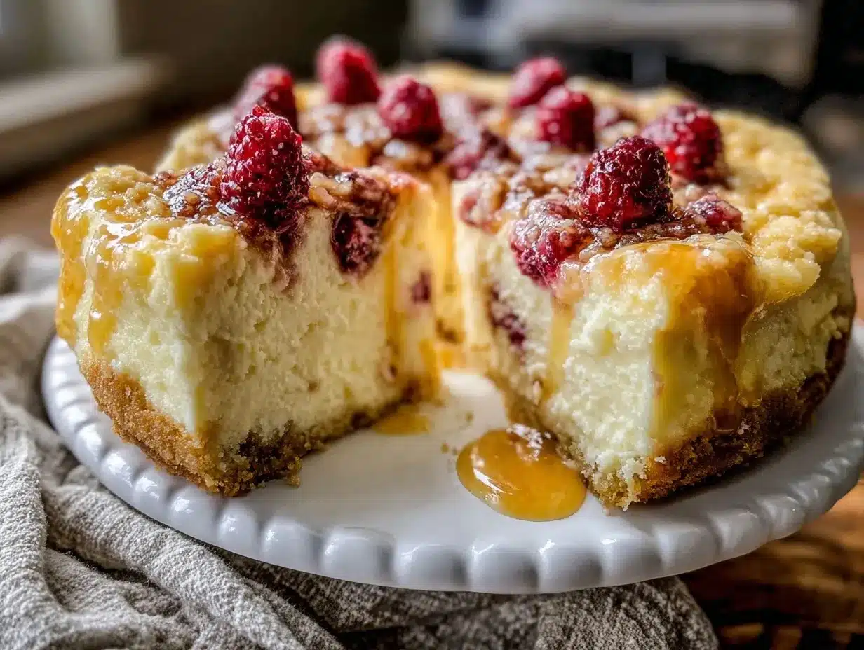 white chocolate raspberry cheesecake preparation steps