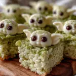 baby yoda matcha rice krispie treats - featured image
