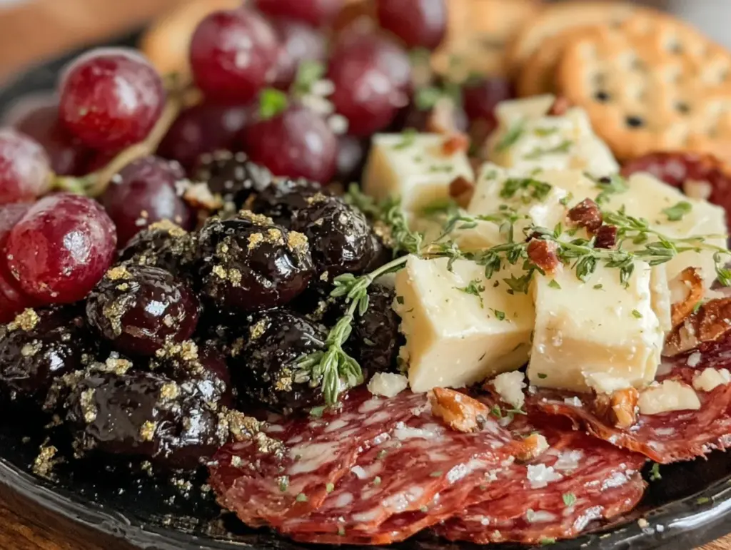 black and gold charcuterie board - featured image