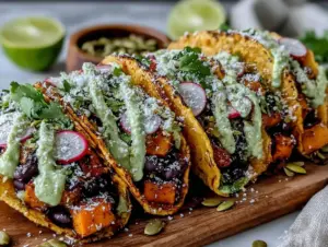 black bean sweet potato tacos - featured image