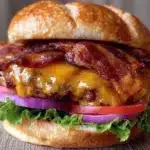 blackstone smoked bacon cheeseburger - featured image