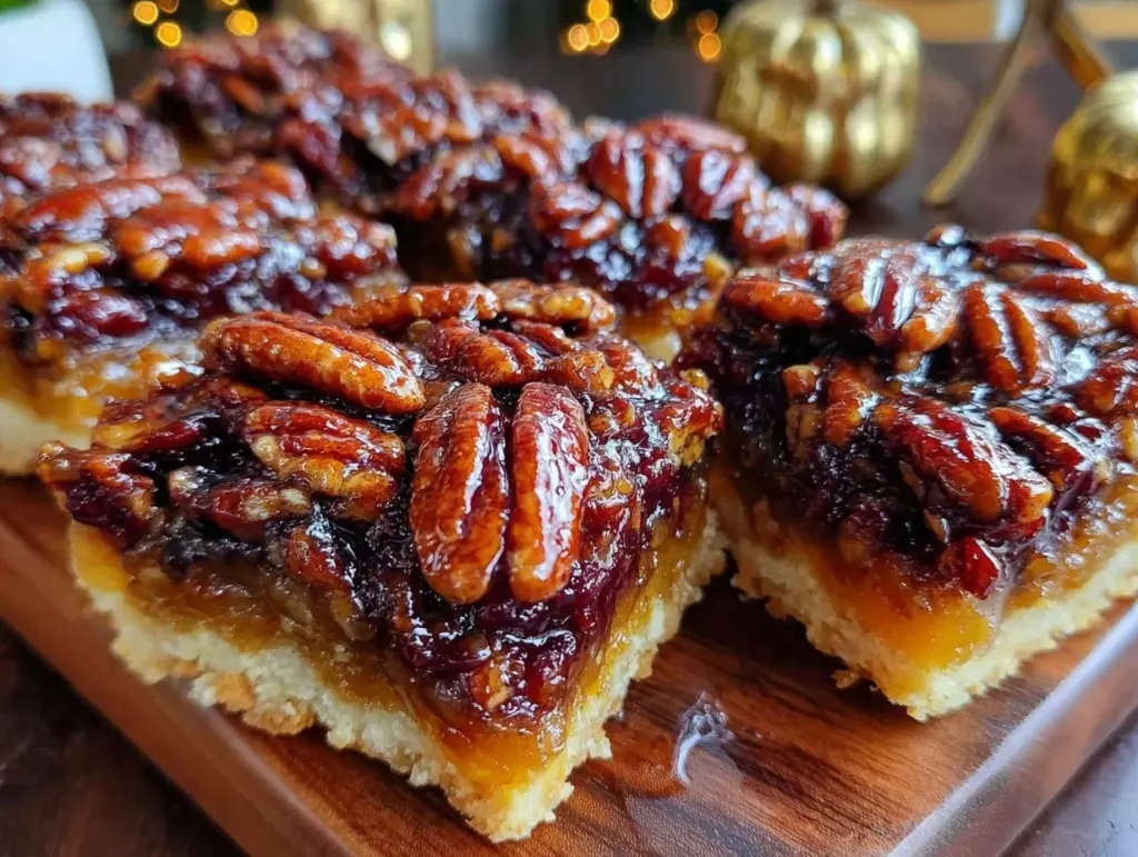 bourbon pecan pie bars - featured image