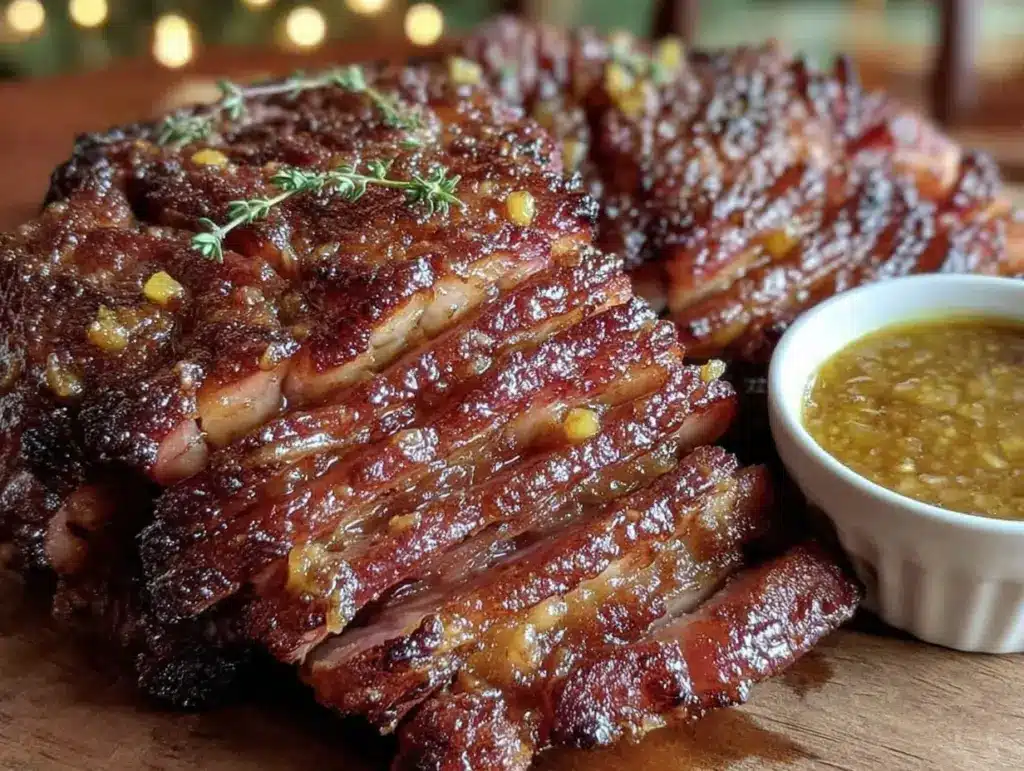 brown sugar glazed ham - featured image