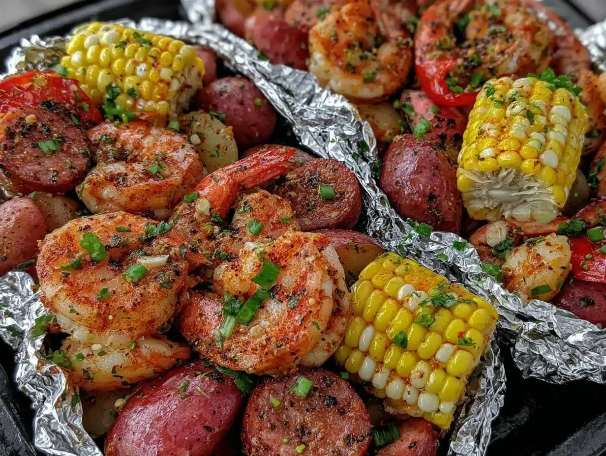 cajun shrimp boil foil packets preparation steps