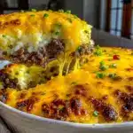 cheesy ground beef and rice casserole - featured image