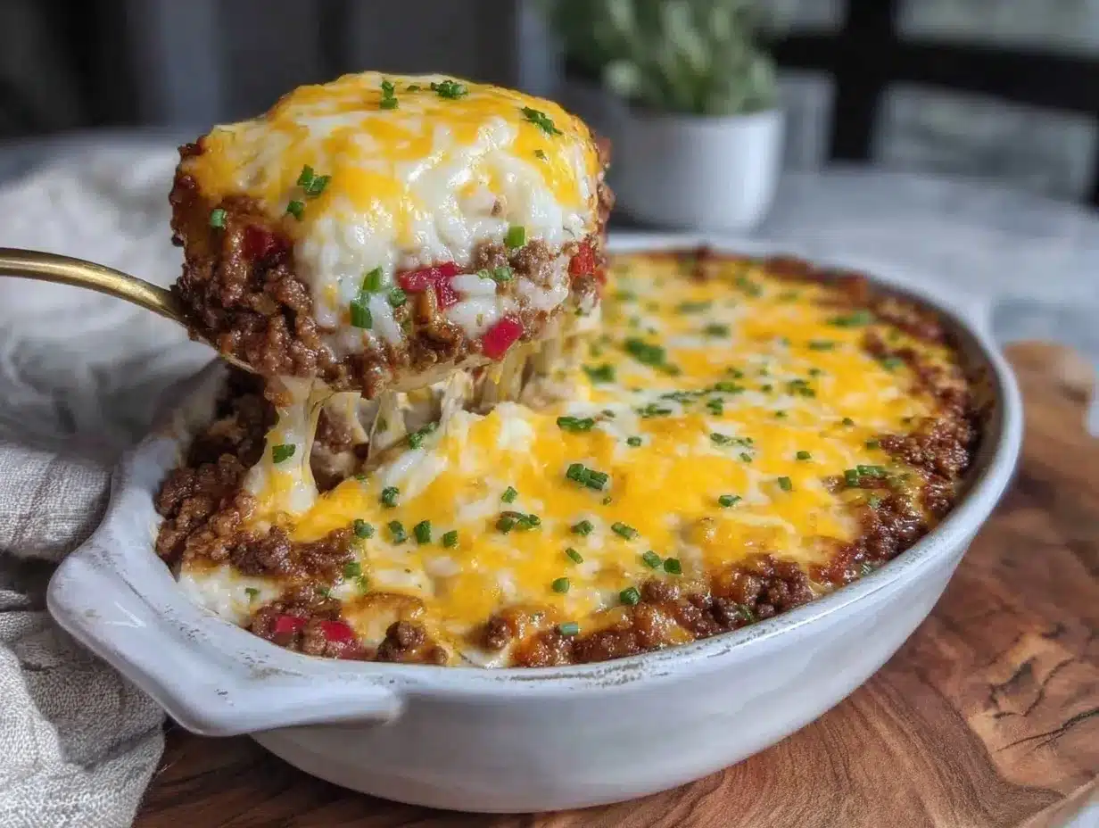 cheesy ground beef and rice casserole preparation steps