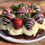 chocolate covered strawberry bouquet cake - featured image
