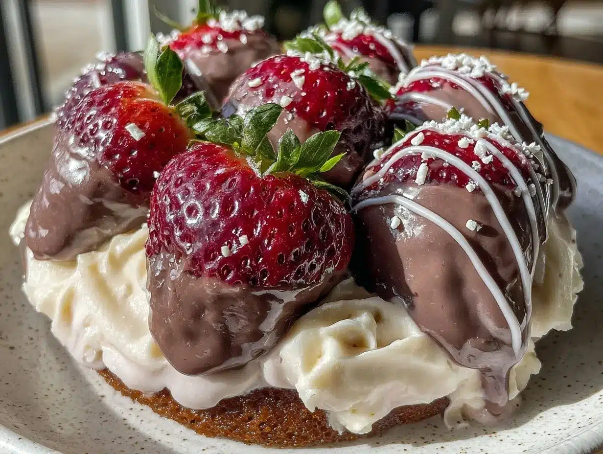 chocolate covered strawberry bouquet cake preparation steps