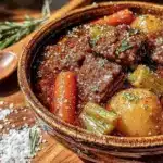 cozy homemade crockpot beef stew - featured image