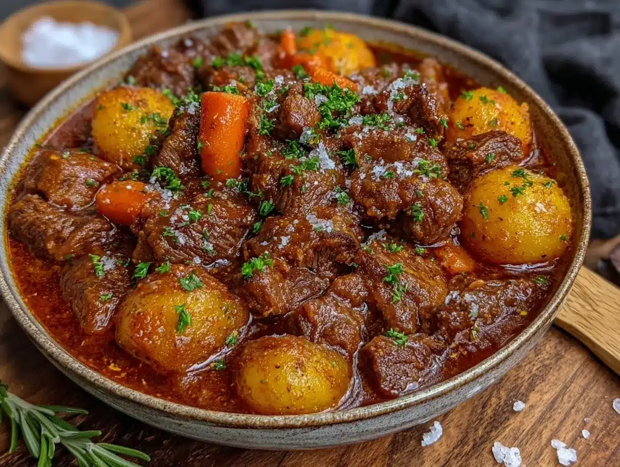 cozy homemade crockpot beef stew preparation steps