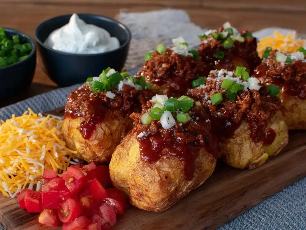cozy sloppy joe baked potato bar preparation steps