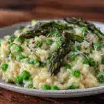 creamy asparagus risotto - featured image