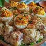 creamy classic deviled egg potato salad - featured image