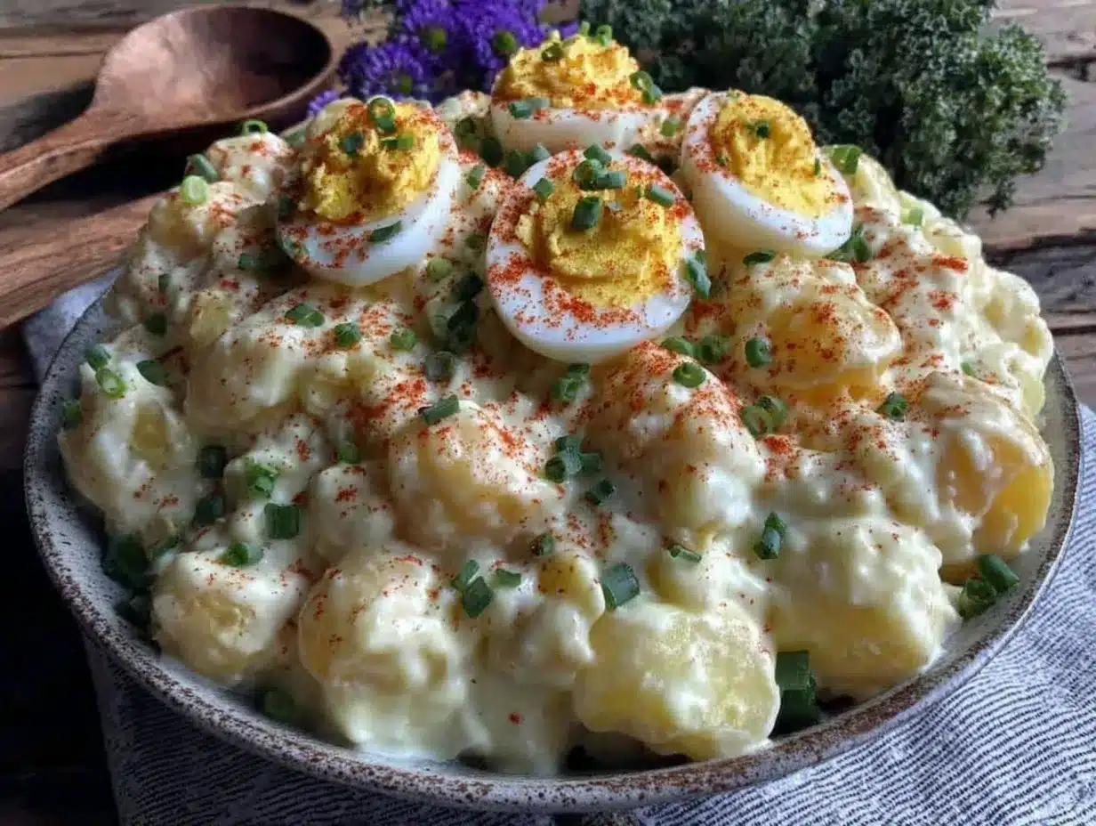 creamy classic deviled egg potato salad preparation steps