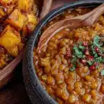creamy coconut lentil curry - featured image