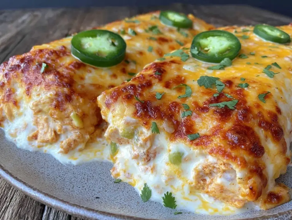creamy jalapeño chicken enchiladas - featured image
