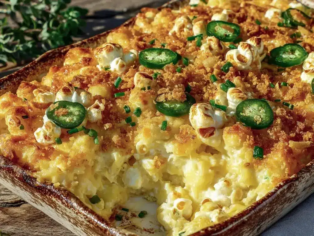 creamy jalapeño popper corn casserole - featured image