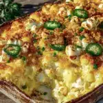 creamy jalapeño popper corn casserole - featured image